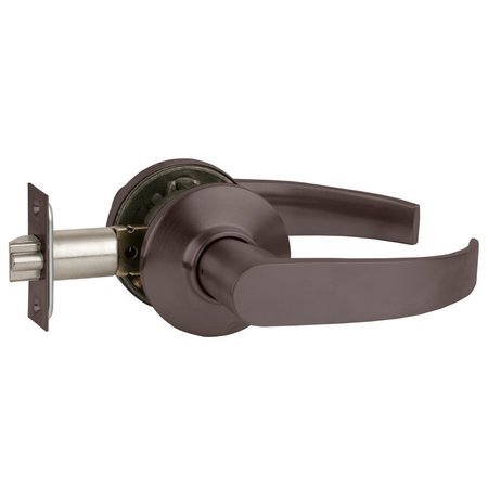 SCHLAGE Grade 2 Tubular Lock, Passage/Closet Latch Function, Non-Keyed, Neptune Lever, Oil-Rubbed Bronze Fin S10D NEP 613